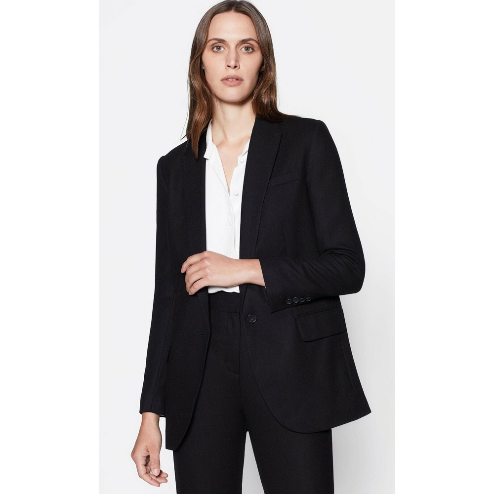 Equipment James 100% Wool Single Button Longline Blazer True Black 2 $425